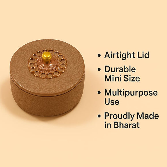 Comfy Homes Mini Multipurpose Candy Set | Elegant Decorative Candy Storage Box for Chocolates, Dry Fruits, Snacks & Sweets | Premium Gifting Box for Home & Festive Return Gifts (Rose Gold)