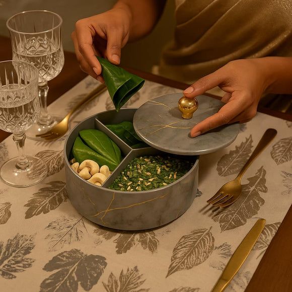 Comfy Homes Mini Multipurpose Candy Set | Elegant Decorative Candy Storage Box for Chocolates, Dry Fruits, Snacks & Sweets | Premium Gifting Box for Home & Festive Return Gifts (Grey)