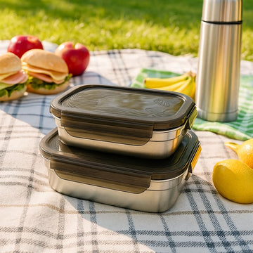 Stainless Steel – Lunch & Storage Container Set of 2 (300ml + 600ml)