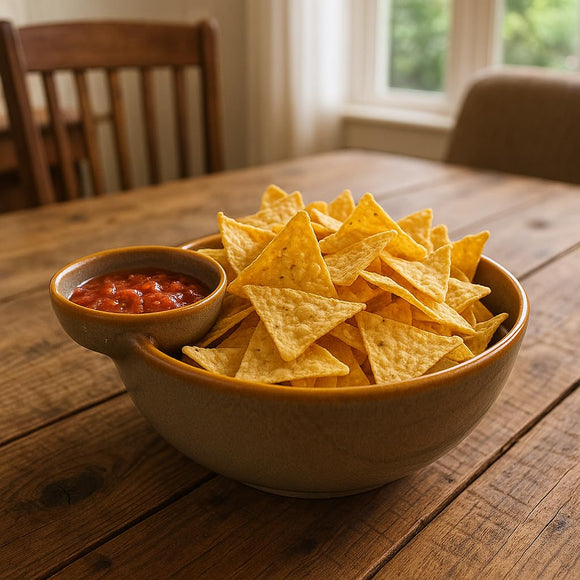 Comfy Homes Ceramic Dual Delight Chip and Dip Platter | Elegant Stoneware Snack & Dinner Plate | Stylish Brown Modern Design | Ideal for Starters, Snacks, Desserts & Parties