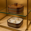 Comfy Homes Revolving Dry Fruit & Snack Storage Box | 4-Section Multi-Purpose Container | Square Shape Dry Food Organizer, Serving Platter & Gift Box for Home & Festive Use (Prestige)-8