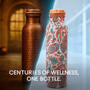 Comfy Homes 100% Copper Water Bottle, 1 Litre | Durable, Leak Proof & Rust Proof | Handicraft Finish & Timeless Luxury Design | Non-Toxic, BPA Free, Boosts Immunity & Yoga Health Benefits (Prestige)-5