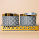 Comfy Homes 2 in 1 Revolving Dry Fruit & Snack Storage Box | 2-Section Multi-Purpose Jar Container | Square Shape Dry Food Organizer, Serving Platter & Gift Box for Home & Festive Use (Serene Blue)-7