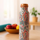 Comfy Homes 100% Copper Water Bottle, 1 Litre | Durable, Leak Proof & Rust Proof | Handicraft Finish & Timeless Luxury Design | Non-Toxic, BPA Free, Boosts Immunity & Yoga Health Benefits (Prestige)-1