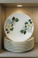 Comfy Homes Round Melamine 41 Pcs Dinner Set | 6 Dinner Plates, 6 Small Plates, 1 Serving Tray, 3 Big Serving Bowls with Lid, 12 Small Bowls, 6 Spoons, 4 Serving Spoons (White Blossom)-3