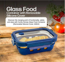 Comfy Homes Collapsible Silicone Container Set | Lunch & Storage Box for School, Office | Easy to carry and Durable (Glass (Sillicone Cover), Set of 1) (640ml)-6