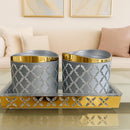 Comfy Homes 2 in 1 Revolving Dry Fruit & Snack Storage Box | 2-Section Multi-Purpose Jar Container | Square Shape Dry Food Organizer, Serving Platter & Gift Box for Home & Festive Use (Serene Blue)-5