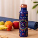 Comfy Homes 100% Copper Water Bottle, 1 Litre | Durable, Leak Proof & Rust Proof | Handicraft Finish & Timeless Luxury Design | Non-Toxic, BPA Free, Boosts Immunity & Yoga Health Benefits (Infinity)-1