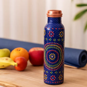 Comfy Homes 100% Copper Water Bottle, 1 Litre | Durable, Leak Proof & Rust Proof | Handicraft Finish & Timeless Luxury Design | Non-Toxic, BPA Free, Boosts Immunity & Yoga Health Benefits (Infinity)