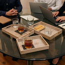 Comfy Homes Wooden Serving Tray | Handcrafted Natural Wood Trays for Snacks, Tea, Coffee, Breakfast & Entertaining | Rustic, Durable & Eco-Friendly Kitchenware (Beige, Set of 3)-8