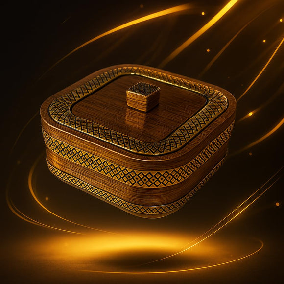 Comfy Homes Revolving Dry Fruit & Snack Storage Box | 4-Section Multi-Purpose Container | Square Shape Dry Food Organizer, Serving Platter & Gift Box for Home & Festive Use (Prestige)