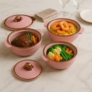 Comfy Homes Set of 3 Casseroles, 1000 2000 3000 ML | Inner Stainless Steel & Outer Plastic Material | BPA Free, Food Grade Hot Pot | Easy to Carry Insulated Roti, Chapati & Kitchen Storage Set (Pink)-5