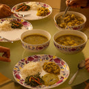 Comfy Homes 41 Pcs Melamine Dinner Set | Round Design with Dinner Plates, Small Plates, Serving Tray, Bowls with Lids, Spoons & Serving Spoons | Unbreakable & Lightweight Dinnerware (Colourful Garden)-5