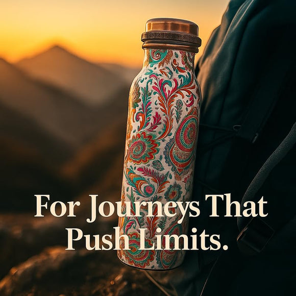 Comfy Homes 100% Copper Water Bottle, 1 Litre | Durable, Leak Proof & Rust Proof | Handicraft Finish & Timeless Luxury Design | Non-Toxic, BPA Free, Boosts Immunity & Yoga Health Benefits (Prestige)