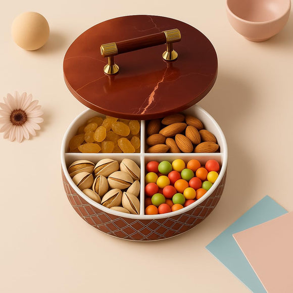 Comfy Homes Multipurpose Candy Set | Premium Decorative Candy Storage Box for Dry Fruits, Chocolates, Snacks & Sweets | Elegant Return Gift Box for Weddings, Housewarming & Festivals (Sovereignty)