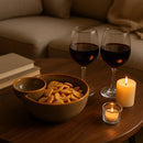 Comfy Homes Ceramic Dual Delight Chip and Dip Platter | Elegant Stoneware Snack & Dinner Plate | Stylish Brown Modern Design | Ideal for Starters, Snacks, Desserts & Parties-5