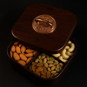 Comfy Homes Multipurpose Revolving Candy Set | Premium Decorative Dry Fruit Box & Chocolate Storage Organizer | Stylish Revolving Serving Container for Candies, Snacks, Sweets & Gifting (Nobility) - 0