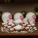 Comfy Homes 41 Pcs Melamine Dinner Set | Round Design with Dinner Plates, Small Plates, Serving Tray, Bowls with Lids, Spoons & Serving Spoons | Unbreakable & Lightweight Dinnerware (Heritage Gold)-1