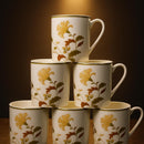 Comfy Homes Bone China Mugs, Set of 6 | Lightweight, Durable, Lead Free, Food Safe, Scratch Resistant with Premium Design | Tea/Chai Cups for Gifting, Home, Office Use & All Occasion (Serene)-1