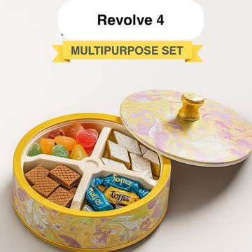 Petals and Leaves – Dry Fruit Container Box | Multi-Purpose Storage Box with 4 Sections - 0