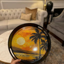 Comfy Homes Round Melamine Tray | Durable, Stackable Serving Tray | Premium Printed Serveware for Kitchen, Dining Table, Coffee Table, Office Desk, Parties, Snacks, Breakfast & More (Sunrise)-7