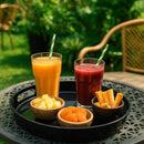 Comfy Homes Round Melamine Tray | Durable, Stackable Serving Tray | Premium Printed Serveware for Kitchen, Dining Table, Coffee Table, Office Desk, Parties, Snacks, Breakfast & More (Flower)-5