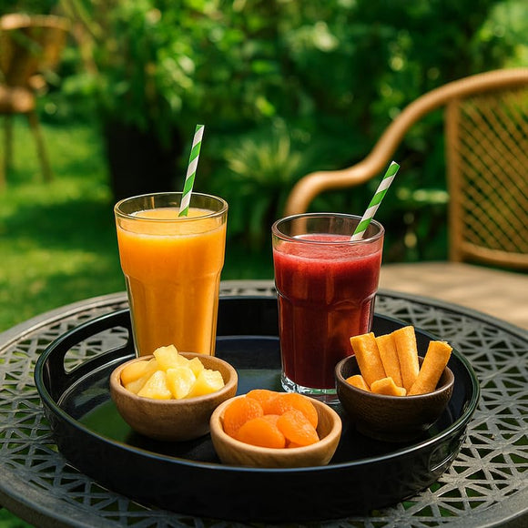 Comfy Homes Round Melamine Tray | Durable, Stackable Serving Tray | Premium Printed Serveware for Kitchen, Dining Table, Coffee Table, Office Desk, Parties, Snacks, Breakfast & More (Candle)