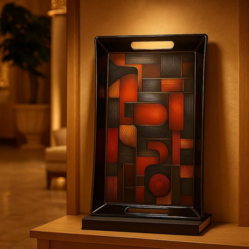 Comfy Homes™ Premium Multi-Purpose Melamine Tray Set (Set of 1) (Large) (Wordly Illusion)