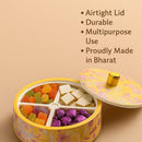 Comfy Homes Dry Fruit Container Collection | Dry Food Storage Box I Gifting Use I Multi-Purpose Box I Serving Platter with 4 section (Petals and Leaves)-7