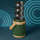 Comfy Homes Hot Pot Tiffin with 4 Stainless Steel Containers | Daily Meal Lunch Box for Office, College, School & Outdoors | Food Grade, Leak-Proof & Easy to Carry  (Green)-8