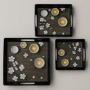 Comfy Homes Durable Multi-Use Premium Printed Rectangular Melamine Serve Ware Set with 3 Trays (Small, Medium & Large) (Coffee Tray)-1