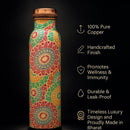 Comfy Homes 100% Copper Water Bottle, 1 Litre | Durable, Leak Proof & Rust Proof | Handicraft Finish & Timeless Luxury Design | Non-Toxic, BPA Free, Boosts Immunity & Yoga Health Benefits (Legacy)-4
