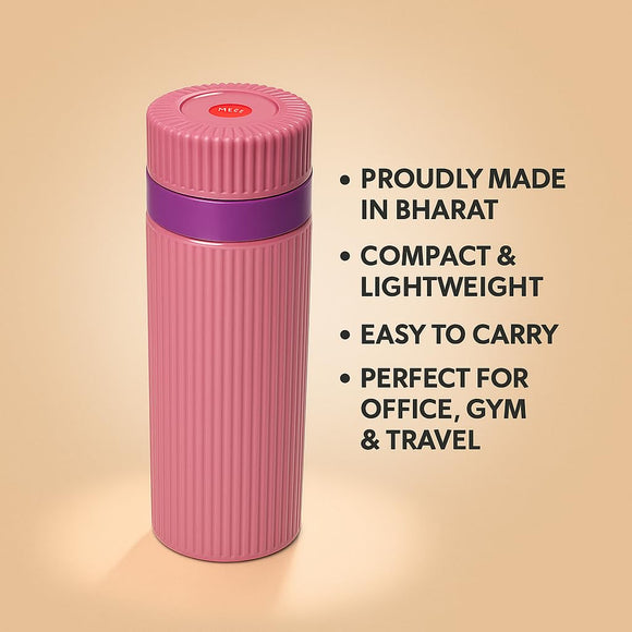 Comfy Homes 500ml Water Bottle | Inner Steel Insulation Keeps Drinks Hot & Cold for Hours | Compact, Lightweight & Leakproof | Ideal for Travel, Office, Gym, School & Outdoor Use (Pink)