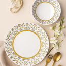 Comfy Homes Round Melamine 41 Pcs Dinner Set | 6 Dinner Plates, 6 Small Plates, 1 Serving Tray, 3 Big Serving Bowls with Lid, 12 Small Bowls, 6 Spoons, 4 Serving Spoons (Amara Luxe)-5