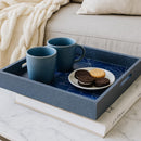 Comfy Homes Stylish Wooden Tray | Handcrafted Multipurpose Serving Tray with Handles | Durable, Food-Safe and Eco-Friendly | Perfect for Tea, Coffee, Snacks, Breakfast and Home Decor (Blue)-1