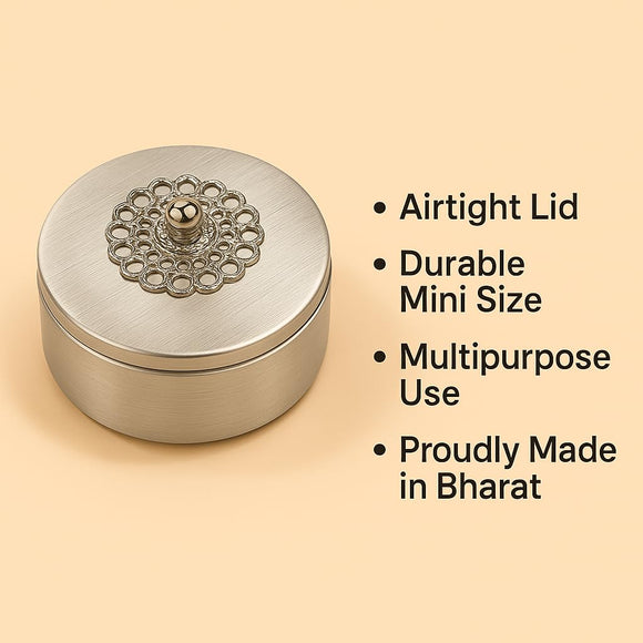 Comfy Homes Mini Multipurpose Candy Set | Elegant Decorative Candy Storage Box for Chocolates, Dry Fruits, Snacks & Sweets | Premium Gifting Box for Home & Festive Return Gifts (Silver)