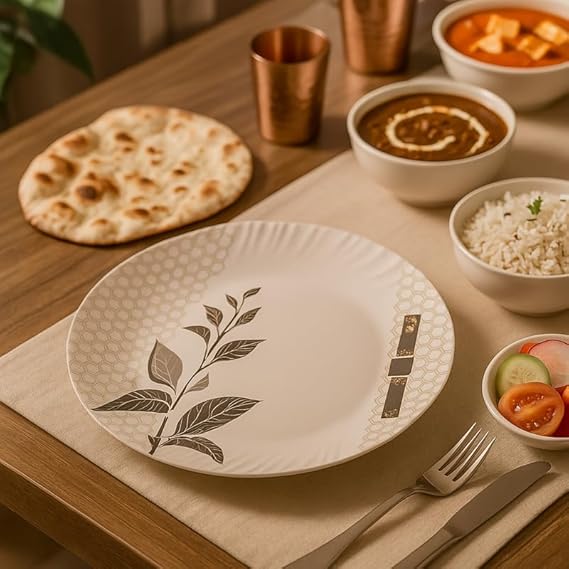 40 Pcs Melamine Dinner Set | Round Design with Dinner Plates, Small Plates, Serving Tray, Bowls with Lids, Spoons & Serving Spoons | Unbreakable & Lightweight Dinnerware (Matte Black)