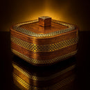 Comfy Homes Revolving Dry Fruit & Snack Storage Box | 4-Section Multi-Purpose Container | Square Shape Dry Food Organizer, Serving Platter & Gift Box for Home & Festive Use (Prestige)-7