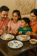 Comfy Homes Round Melamine 41 Pcs Dinner Set | 6 Dinner Plates, 6 Small Plates, 1 Serving Tray, 3 Big Serving Bowls with Lid, 12 Small Bowls, 6 Spoons, 4 Serving Spoons (White Blossom)-6