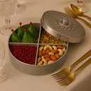 Comfy Homes Mini Multipurpose Candy Set | Elegant Decorative Candy Storage Box for Chocolates, Dry Fruits, Snacks & Sweets | Premium Gifting Box for Home & Festive Return Gifts (Silver)-6