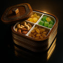 Comfy Homes Revolving Dry Fruit & Snack Storage Box | 4-Section Multi-Purpose Container | Square Shape Dry Food Organizer, Serving Platter & Gift Box for Home & Festive Use (Prestige)-6