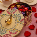 Comfy Homes Dry Fruit Container Collection | Dry Food Storage Box I Gifting Use I Multi-Purpose Box I Serving Platter with 4 section (White Garden)-5