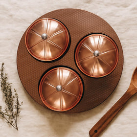 Comfy Homes 3 in 1 Dry Fruit Container | Mirror Finish Dry Food Storage Box I Gifting Use & Multi-Purpose Food Grade Stainless Steel Box I Serving Platter with 3 Sections (Rose Gold) - 0