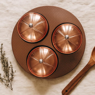 Comfy Homes 3 in 1 Dry Fruit Container | Mirror Finish Dry Food Storage Box I Gifting Use & Multi-Purpose Food Grade Stainless Steel Box I Serving Platter with 3 Sections (Rose Gold) - 0