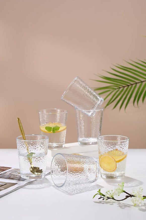 Comfy Homes 260 ml Glasses Set of 6 pcs - Drinking Glasses for- Water, Juice, Colddrink, Cocktail, Perfect for Home and Parties (Whirlpool)-Ideal for Gifiting (Included-Fancy Gifting Box)