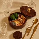 Comfy Homes Mini Multipurpose Candy Set | Elegant Decorative Candy Storage Box for Chocolates, Dry Fruits, Snacks & Sweets | Premium Gifting Box for Home & Festive Return Gifts (Brown)-4