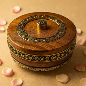 Comfy Homes Revolving Dry Fruit & Snack Storage Box | 4-Section Multi-Purpose Container | Dry Food Organizer, Serving Platter & Gift Box for Home & Festive Use (Luxe)