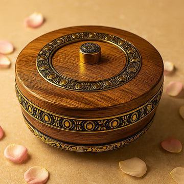 Comfy Homes Revolving Dry Fruit & Snack Storage Box | 4-Section Multi-Purpose Container | Dry Food Organizer, Serving Platter & Gift Box for Home & Festive Use (Luxe)