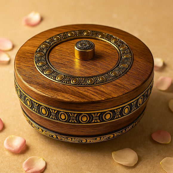 Comfy Homes Revolving Dry Fruit & Snack Storage Box | 4-Section Multi-Purpose Container | Dry Food Organizer, Serving Platter & Gift Box for Home & Festive Use (Luxe)