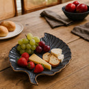 Comfy Homes Ceramic Leaf Serving Platter | Elegant Stoneware Snack & Dinner Plate | Stylish Brown Modern Design | Ideal for Starters, Snacks, Desserts & Parties-2